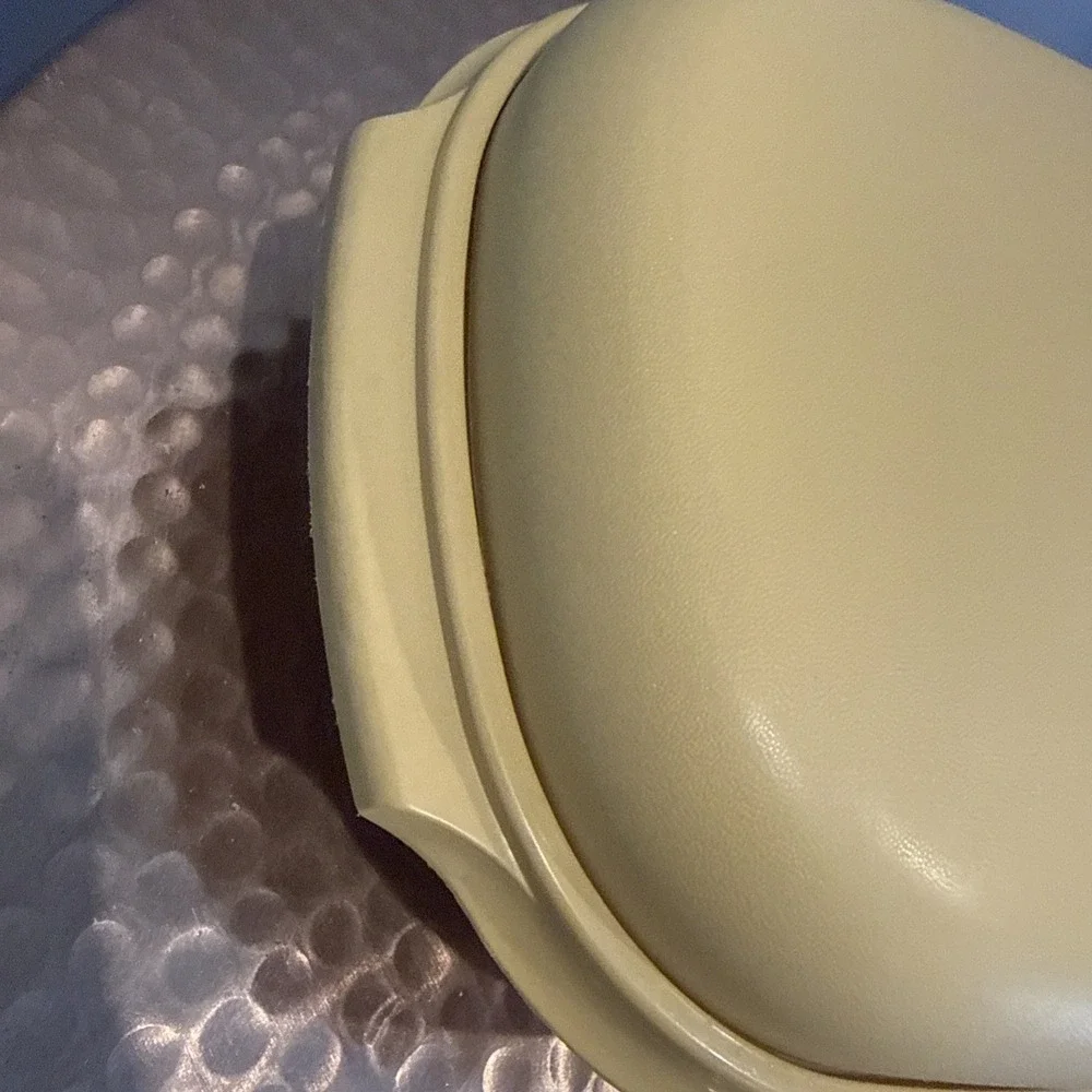Vintage Tupperware Yellow Oblong Oval Casserole Dish Bowl Lid Strainer Colander